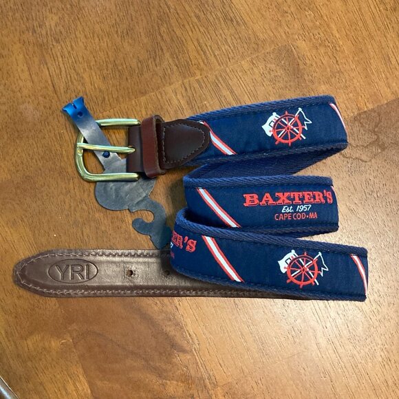 Cape Cod Nautical Sailing Belt Baxter's Iconic Hyannis Restaurant Size 34 NWT - Picture 3 of 5